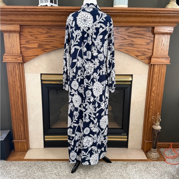 LOFT Floral Midi Pocket Shirtdress with Pockets Size XSmall NWOT - Picture 12 of 16